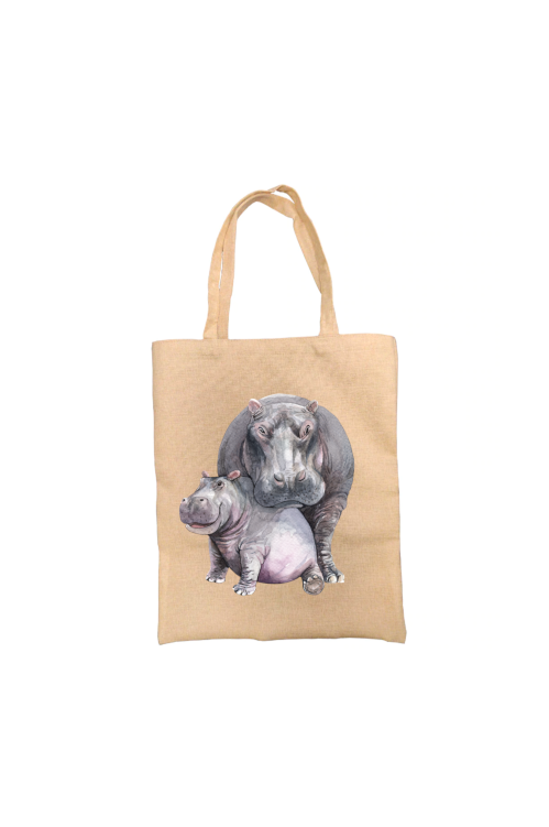 Hippo Tote Bag, Hippo Bag, Personalised Tote Bag